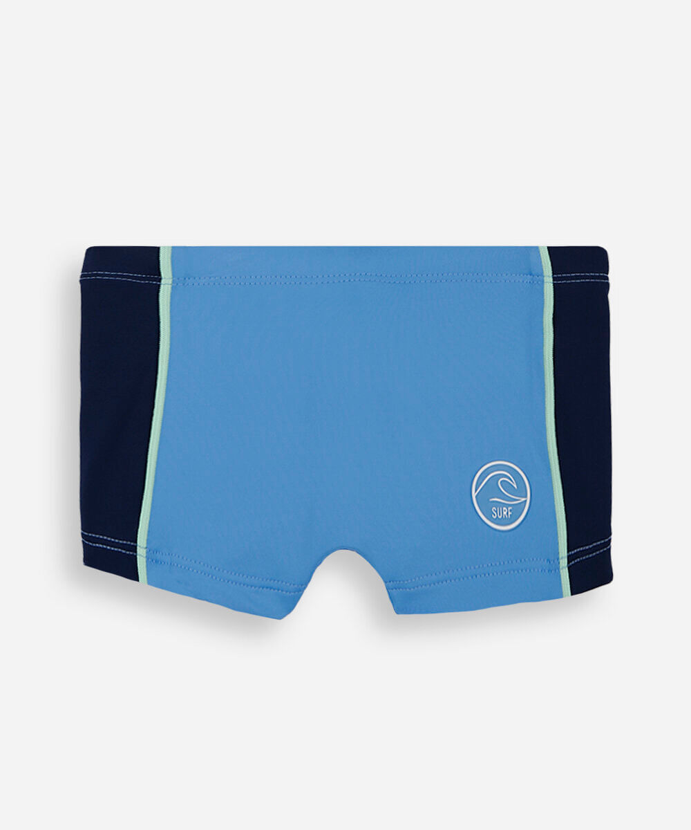 sunga boxer infantil com recorte azul