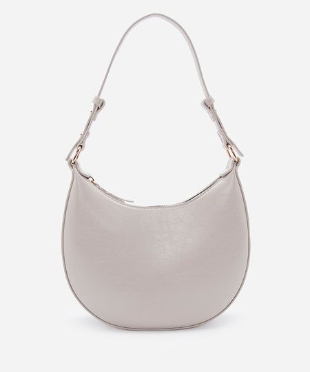 bolsa baguete alça fina off white UNICO