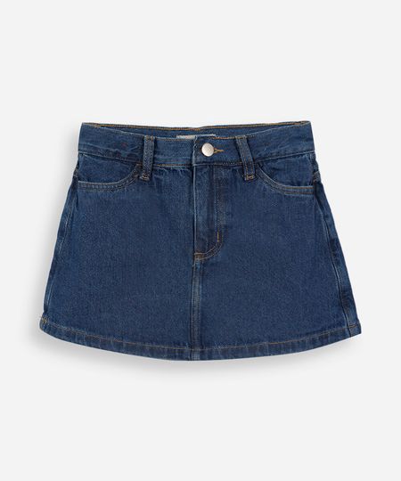 short saia infantil jeans azul 6