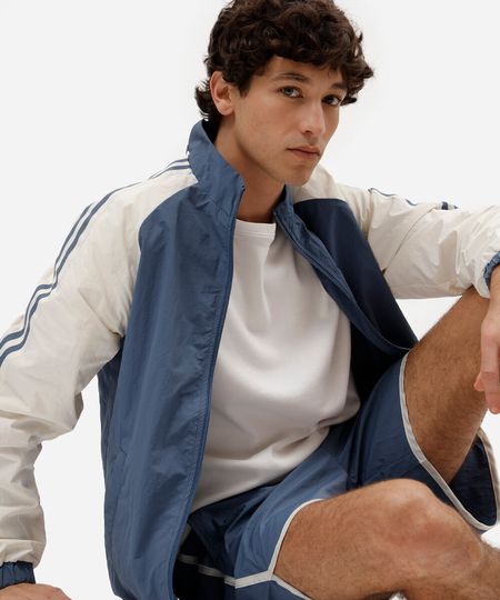 short esportivo masculino de poliamida cós elástico azul GG