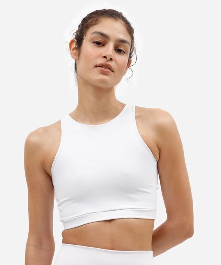 top esportivo feminino de poliamida branco M