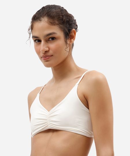 top decote coração alça fina esportivo off white M