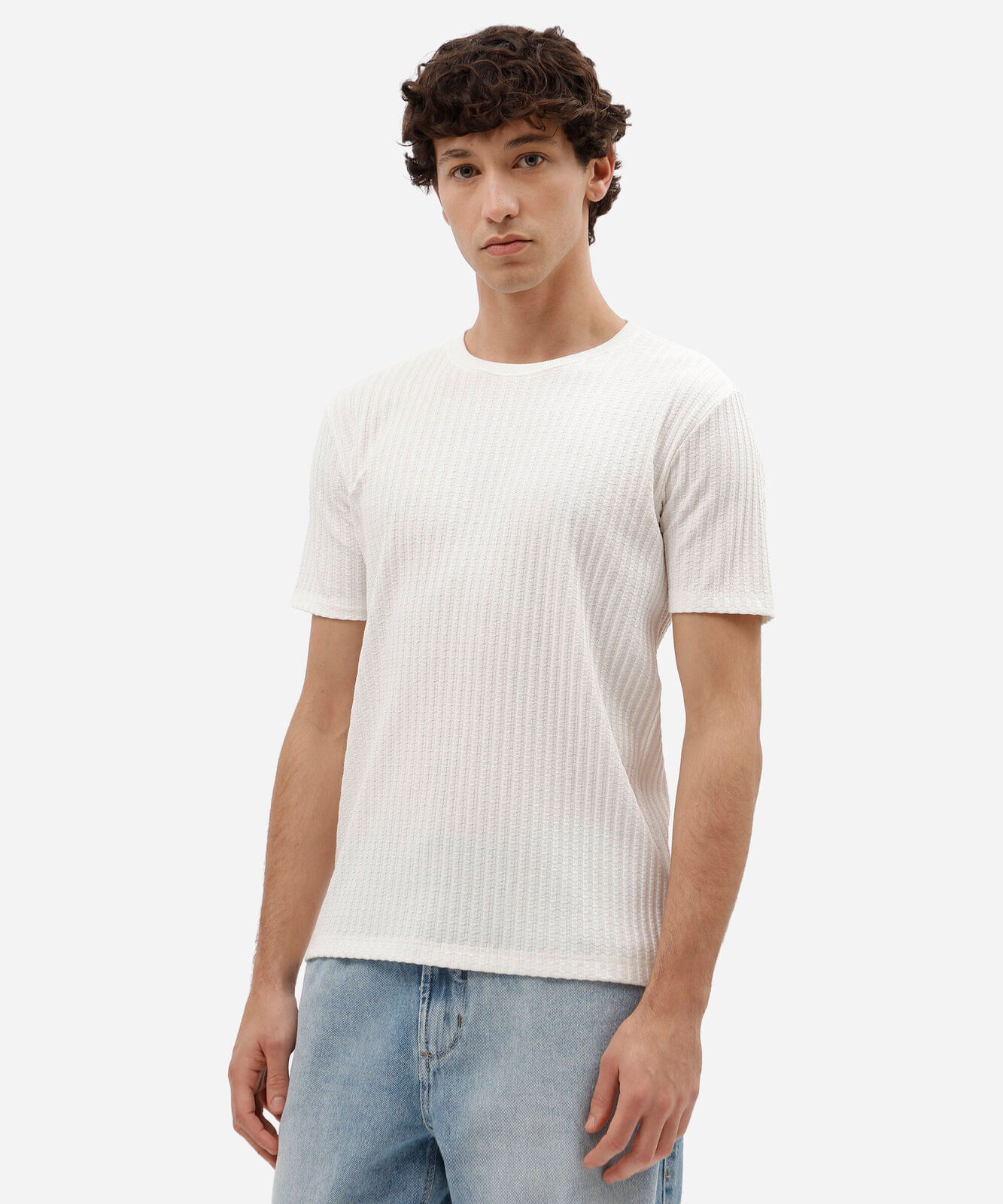 camiseta masculina malha de algodão off white