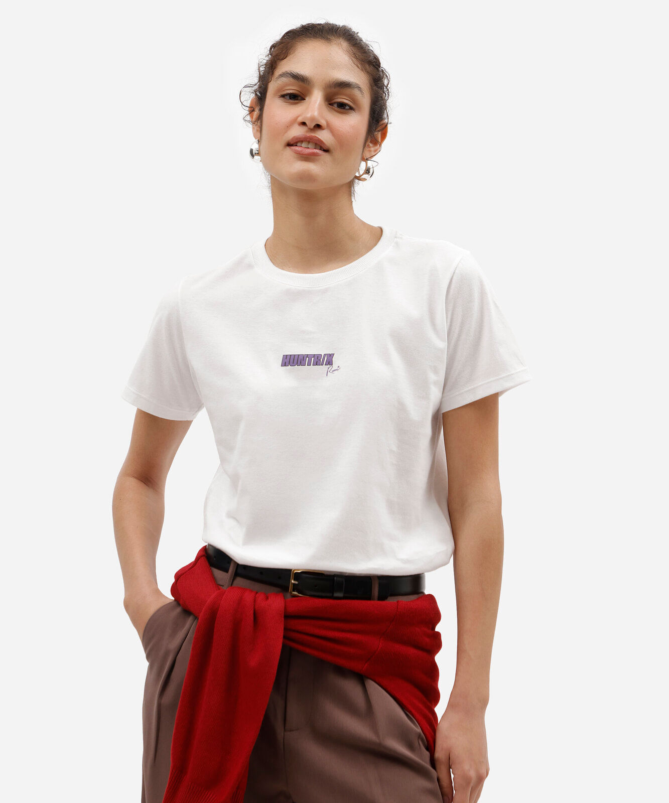 camiseta feminina de algodão manga curta guerreiras do kpop off white