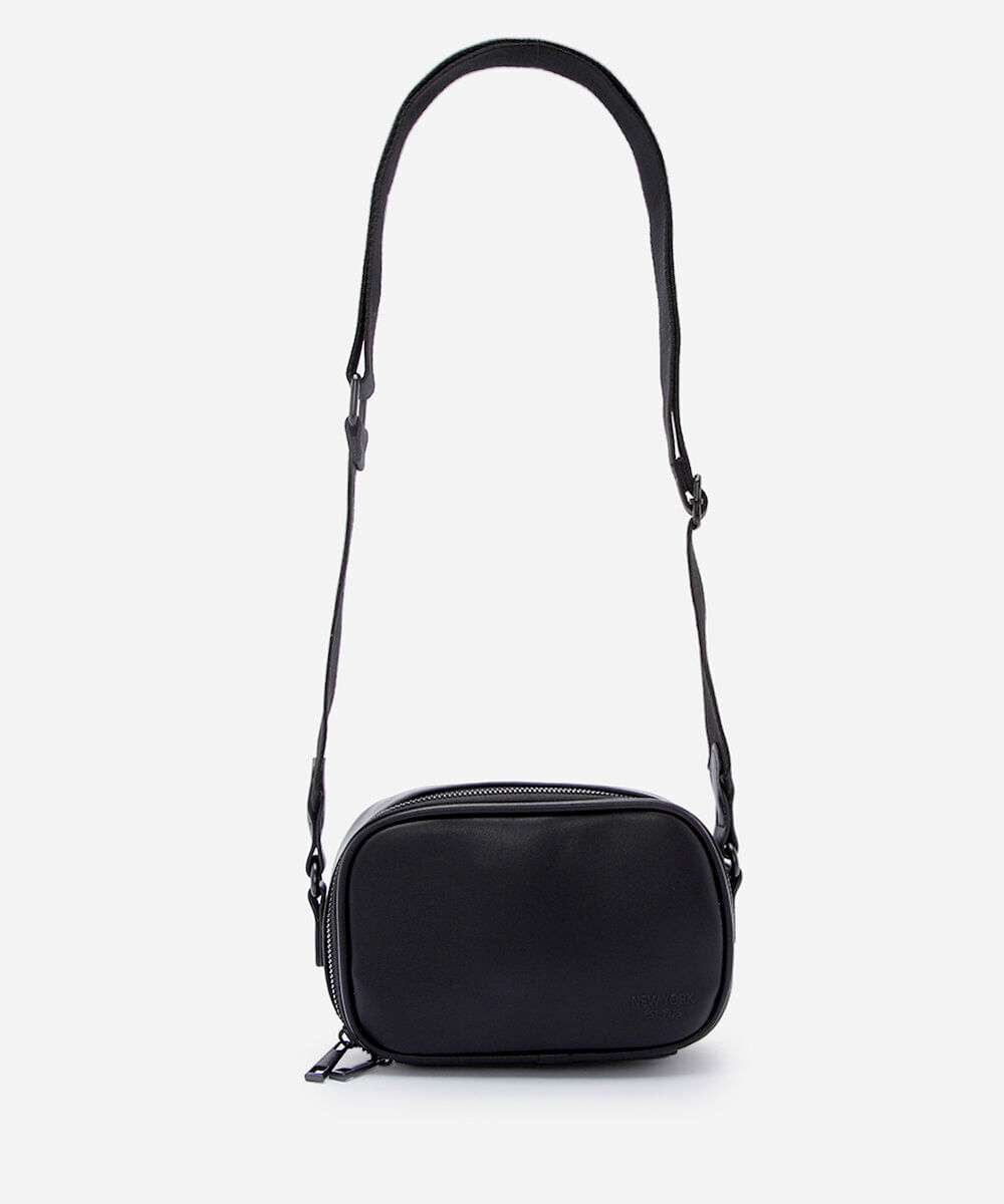 bolsa shoulder bag masculina retangular de pu preta