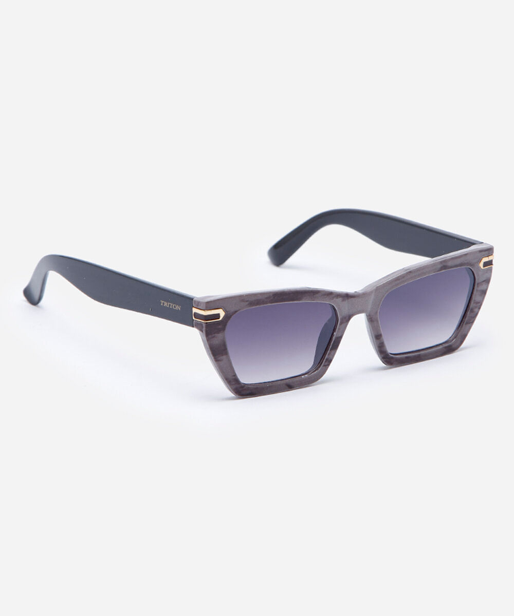 óculos de sol feminino quadrado de acetato triton cinza