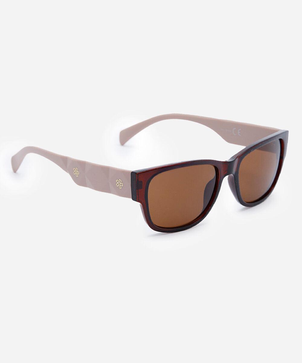 óculos de sol feminino quadrado de acetato marrom