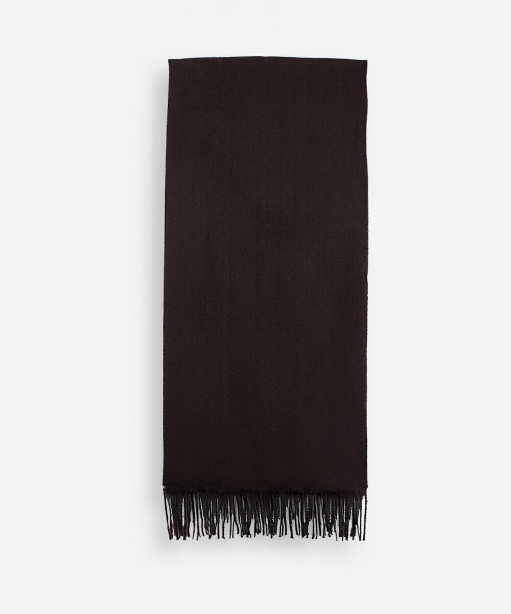 cachecol masculino com viscose e franjas marrom