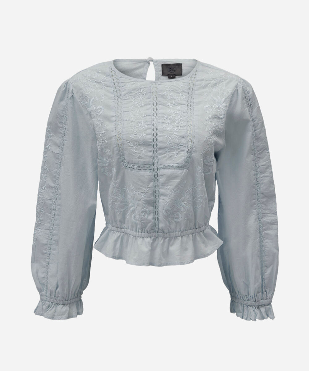 cropped feminino de algodão com renda azul