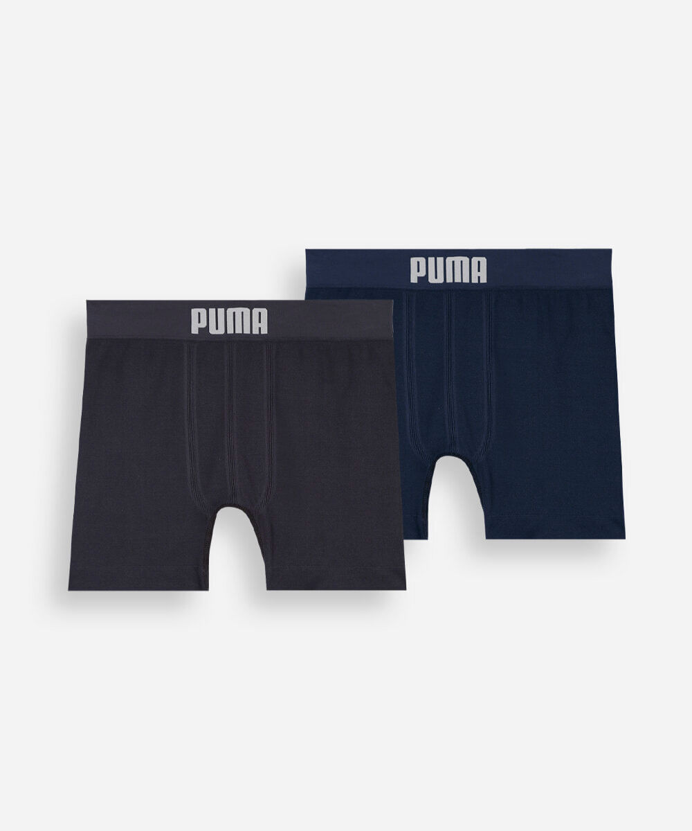 kit de 2 cuecas boxer infantil puma colorido