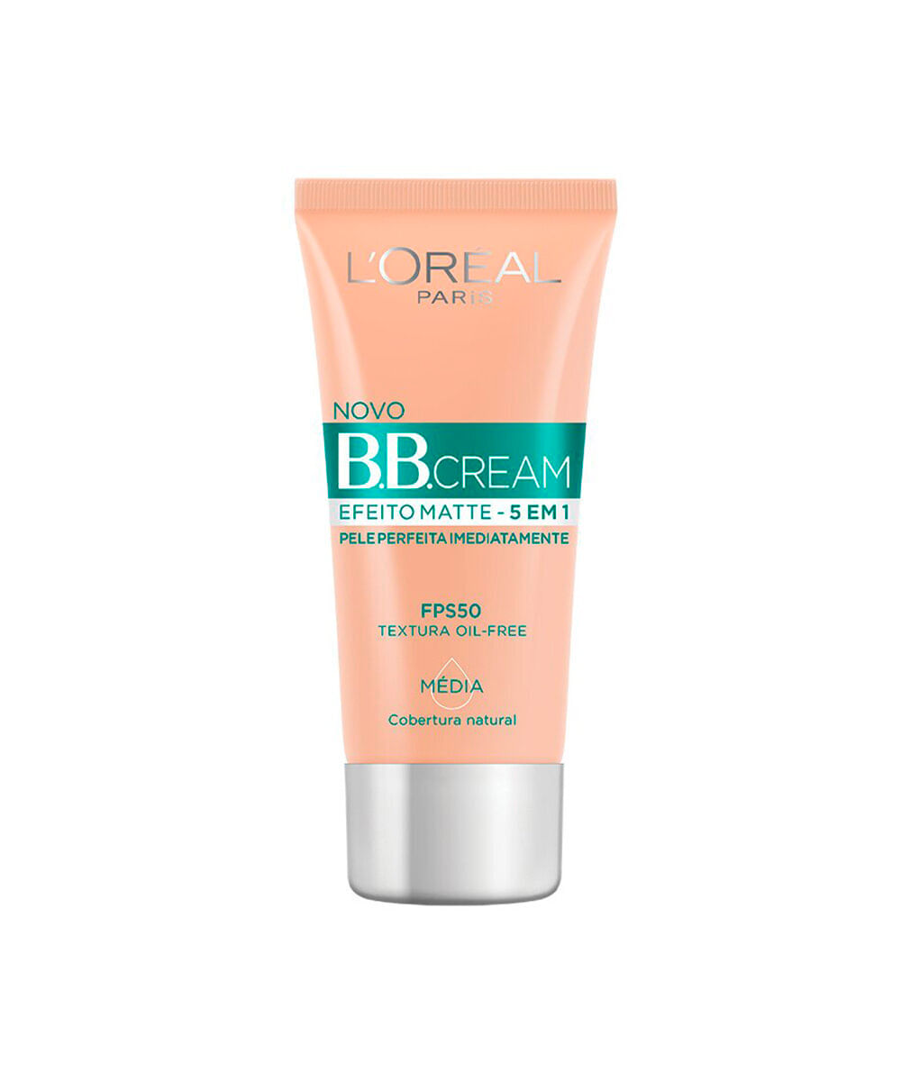 base bb cream loréal paris efeito matte cor média fps 50 30ml