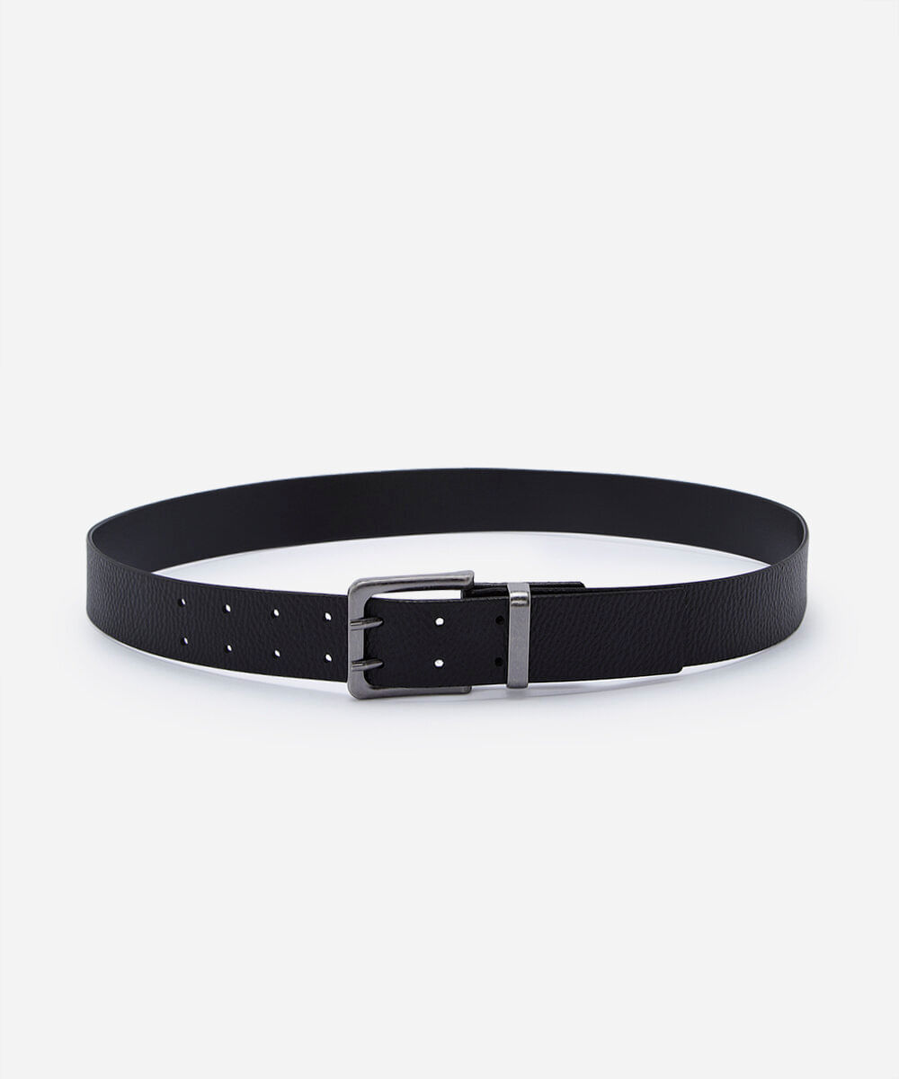 cinto masculino com fivela quadrada preto