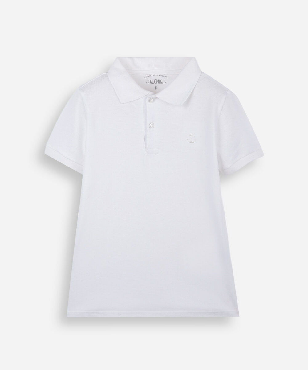 polo de algodão infantil âncora off white
