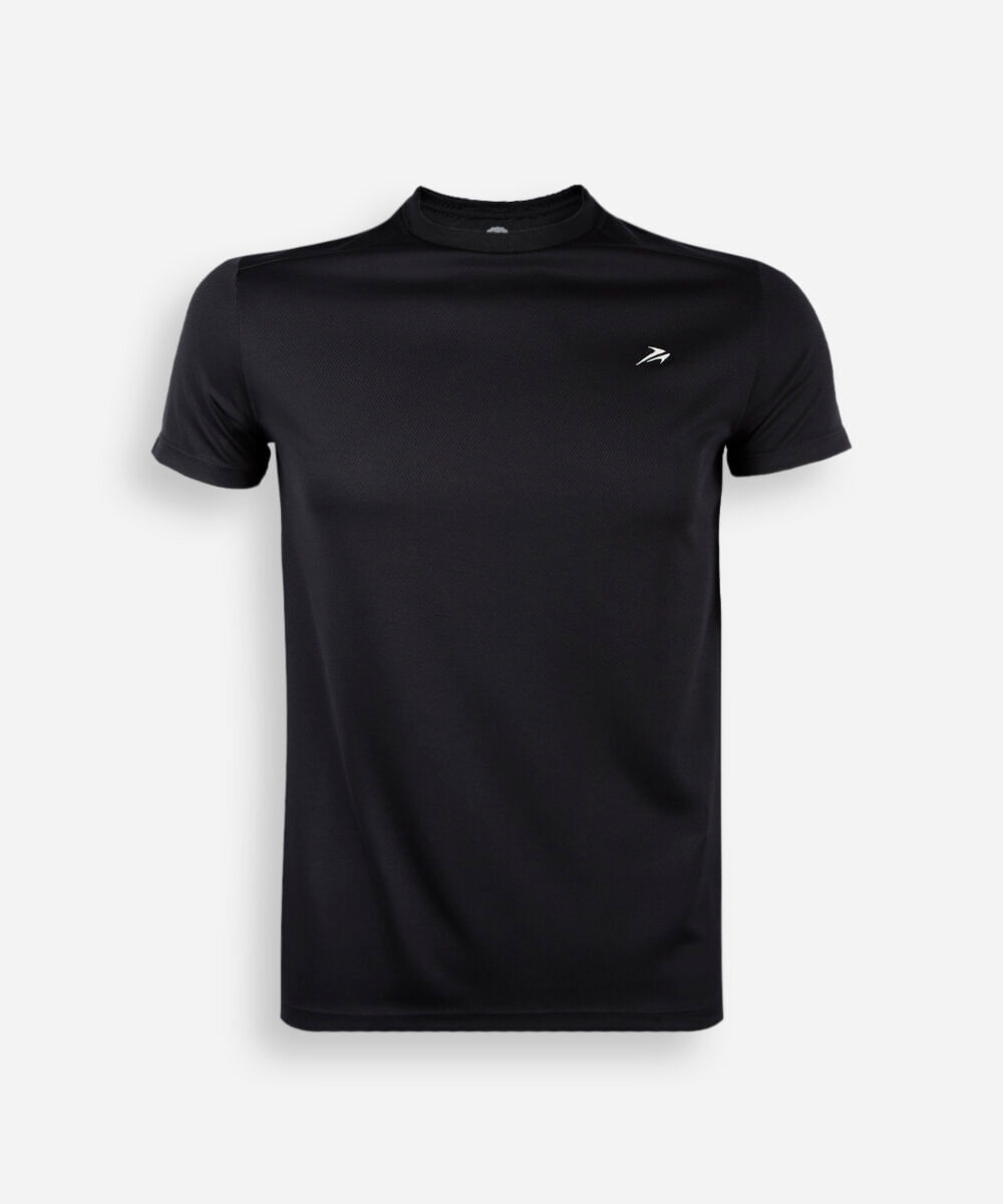 camiseta juvenil esportiva manga curta preta