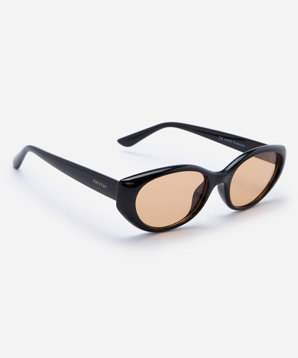 óculos de sol feminino gatinho de acetato triton preto