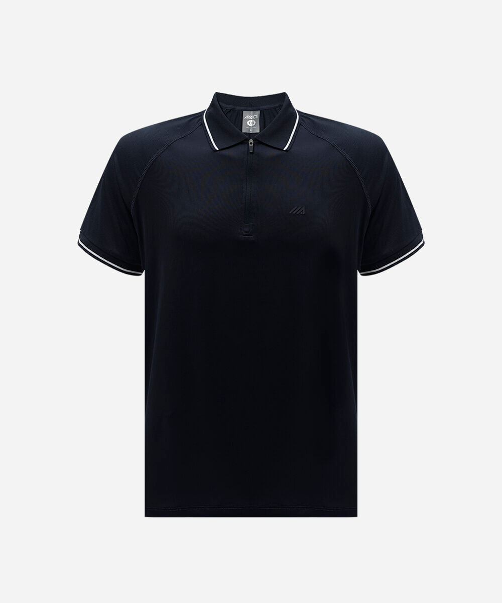 polo esportiva masculina manga curta azul