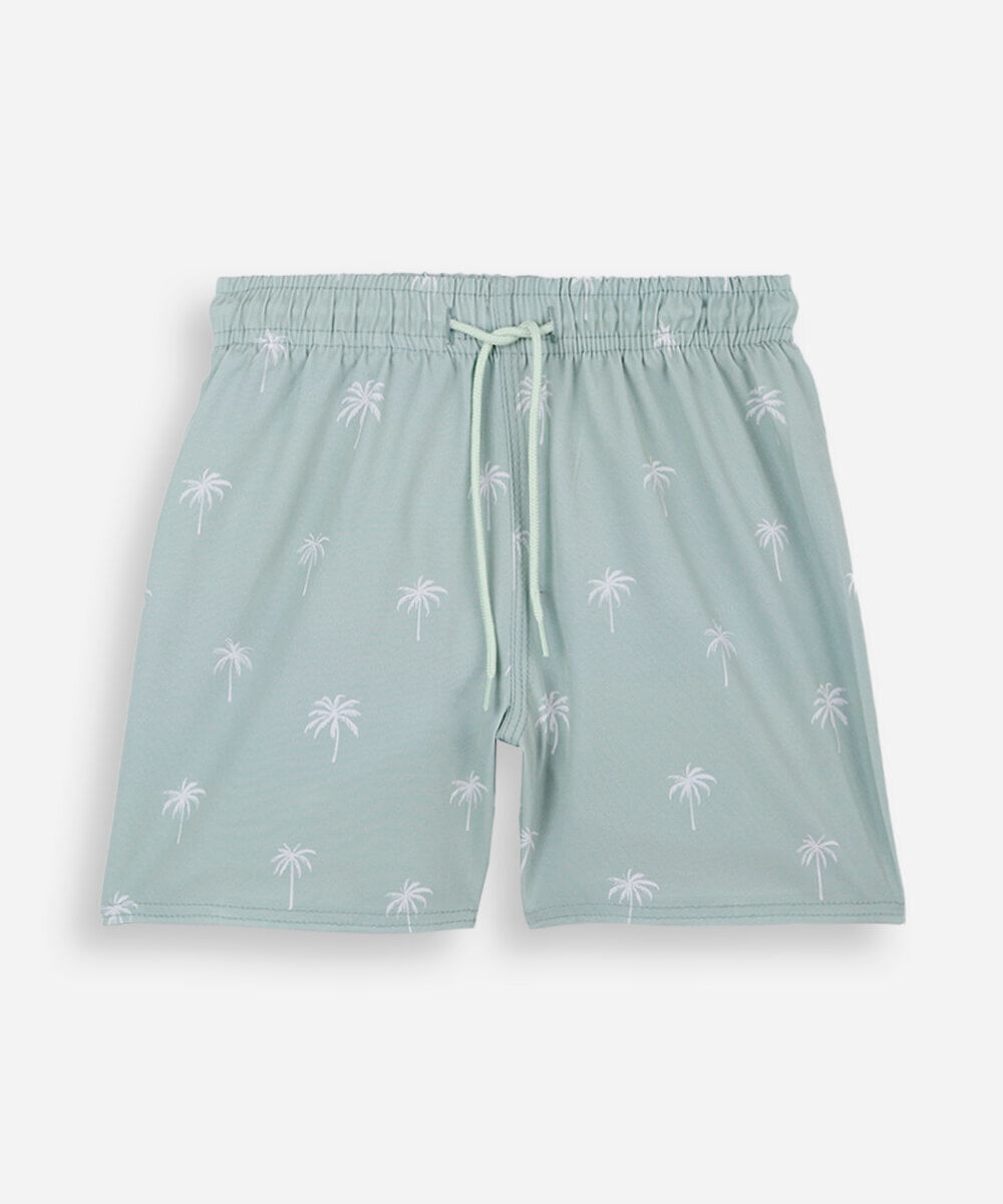 short boardshort infantil coqueiros verde