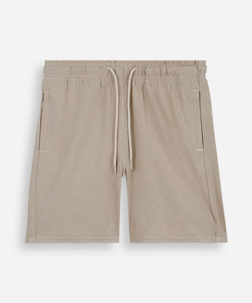 bermuda boardshort infantil lisa bege