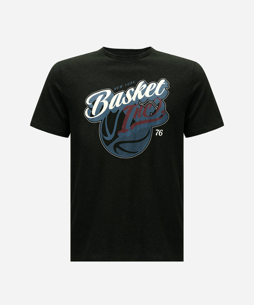 camiseta esportiva masculina com algodão manga curta estampada verde