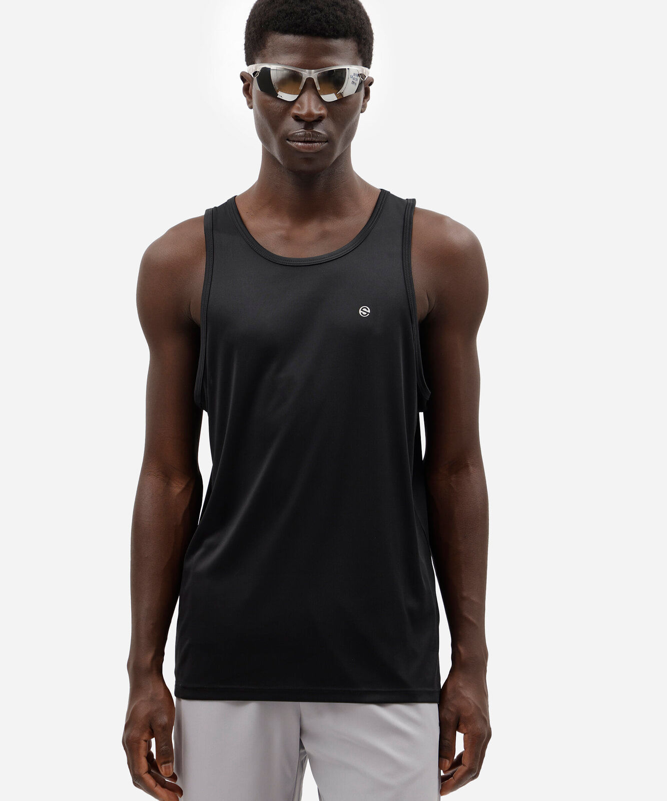 Regata Masculina Esportiva Básica Gola Careca Preta