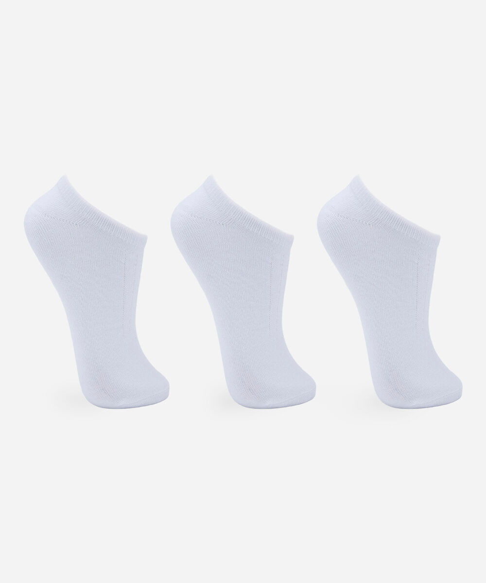 kit de 3 meias invisíveis masculinas branco