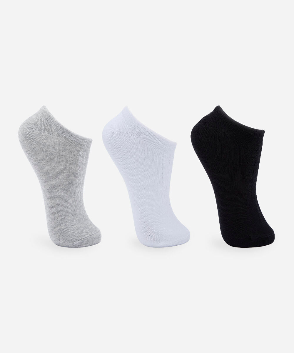 kit de 3 meias invisíveis masculinas colorido
