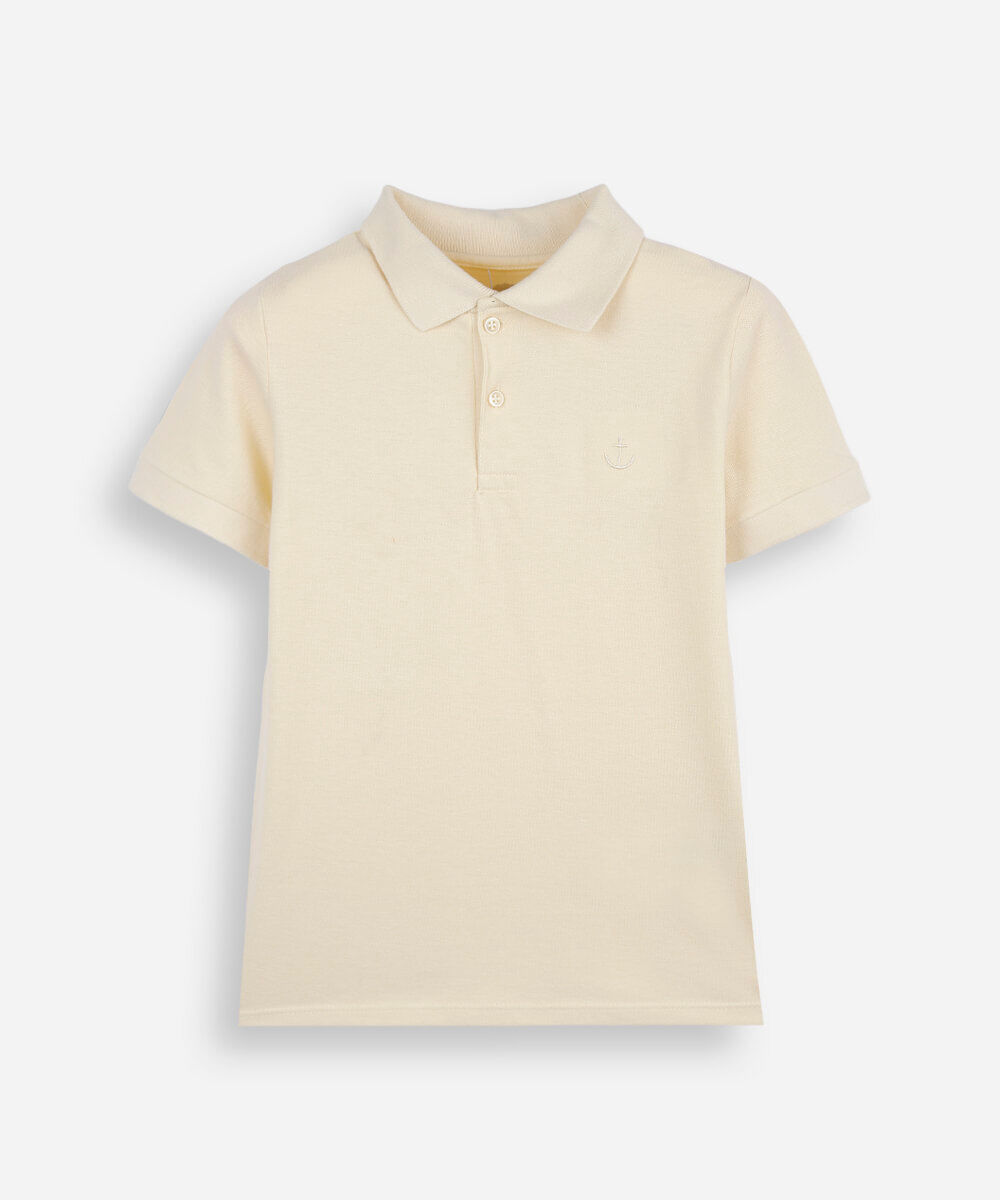polo de algodão infantil âncora amarela