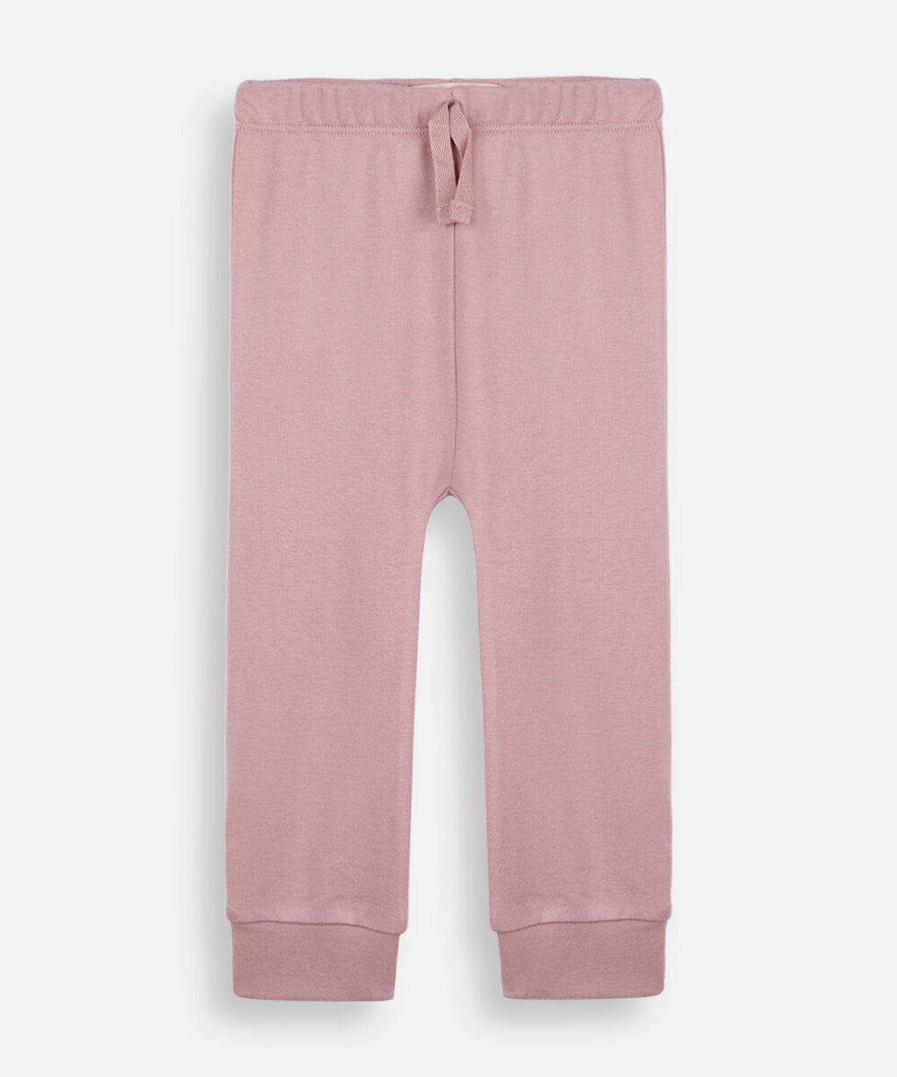 calça infantil de algodão cós elástico rosa