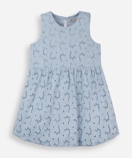 vestido balonê infantil de laise  azul 4