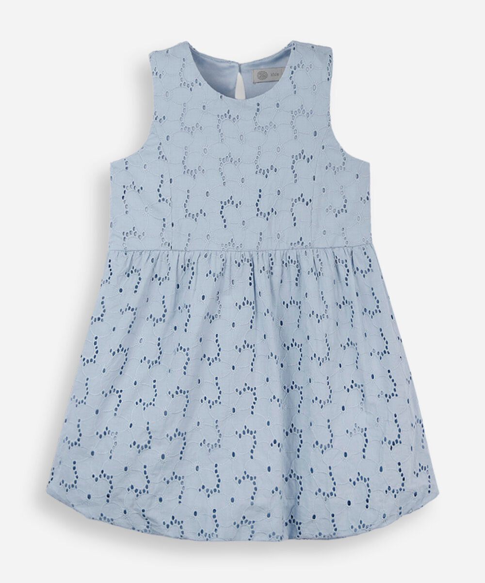 vestido balonê infantil de laise azul