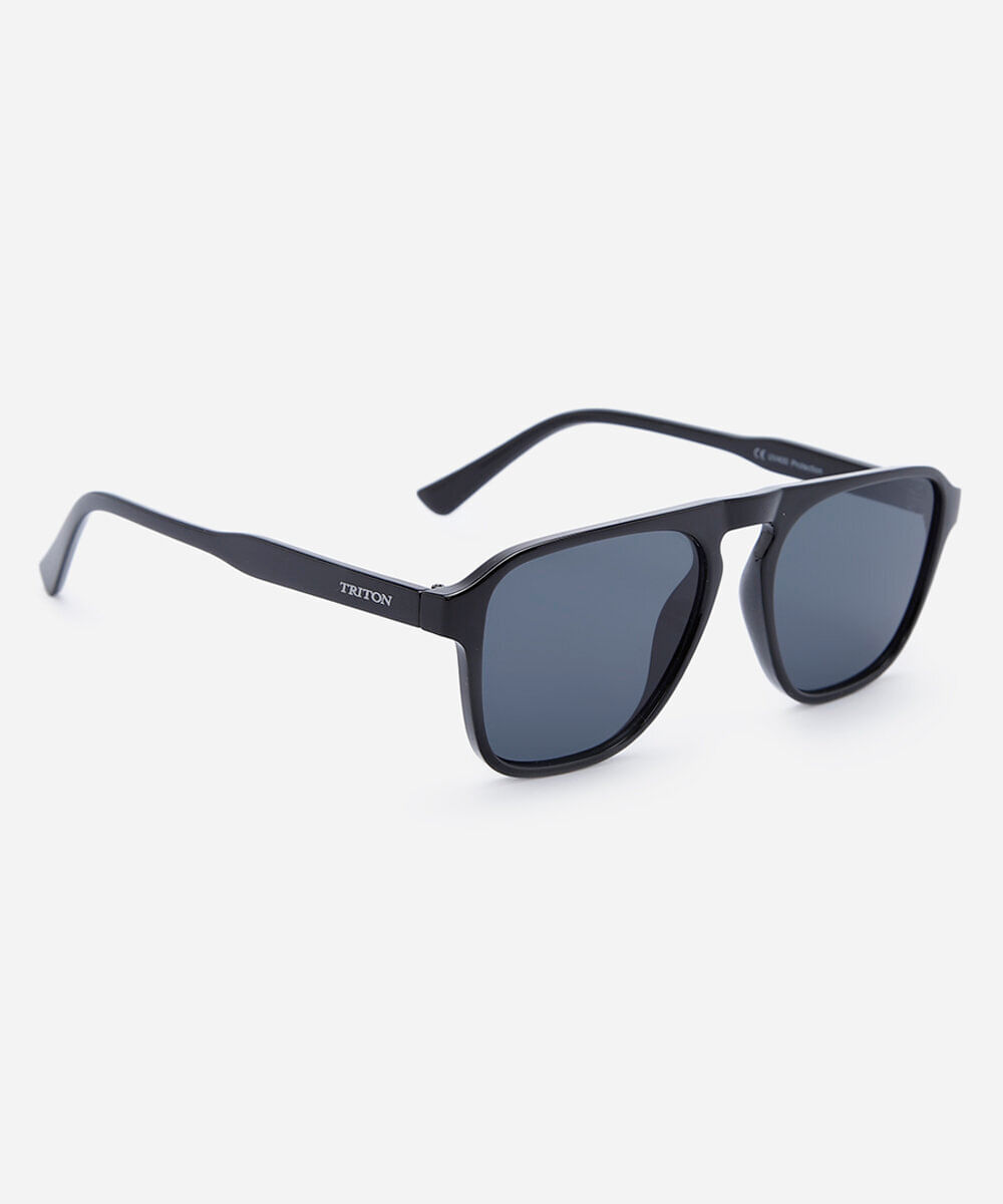 óculos de sol masculino quadrado de acetato triton preto
