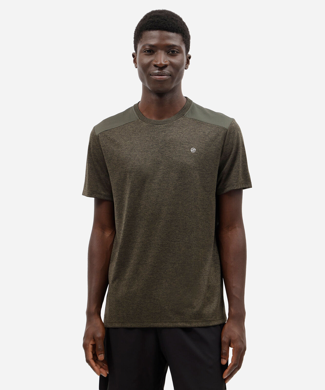 camiseta masculina esportiva com recorte verde