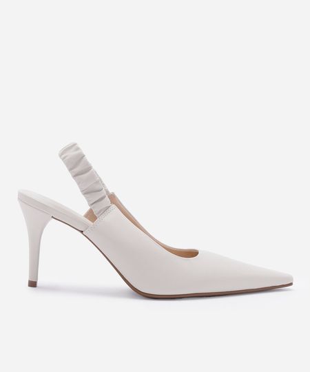 scarpin slingback feminino bico fino mindset giomei off white 35