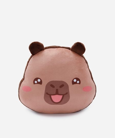 almofada capivara infantil marrom UNICO