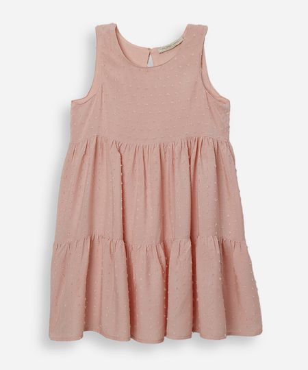 vestido infantil de viscose com recortes rosa 2