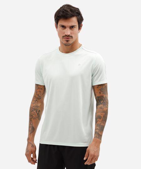 camiseta esportiva masculina com listras verde GG
