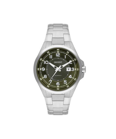 relógio masculino orient solartech  analógico calendário mbss1505 e2sx prateado UNICO