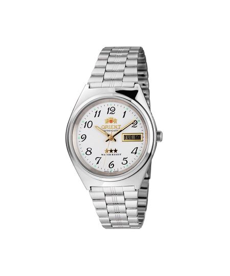 relógio masculino orient automático analógico calendário 469wb1nh b2sx prateado UNICO