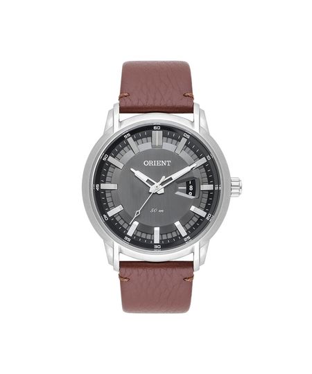 relógio masculino orient analógico calendário mbsc1039 g1nx prateado UNICO