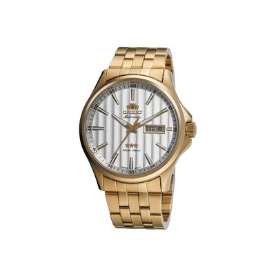relógio masculino orient automático analógico calendário 469gp043nh s1kx dourado