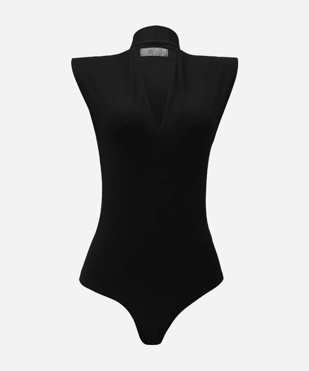 body feminino com viscose decote v preto