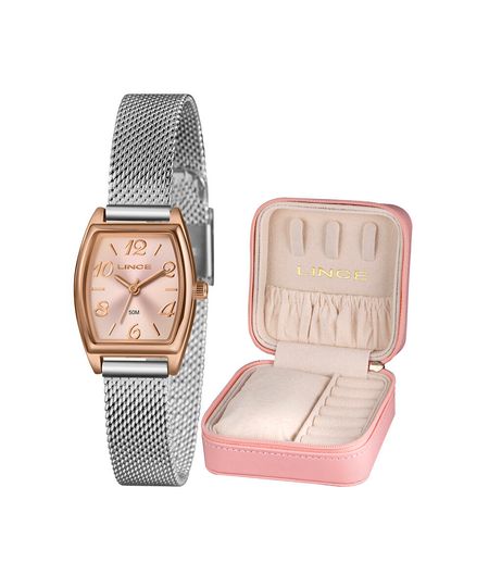 kit relógio feminino lince analógico lqth278l22 r2sx rosa UNICO
