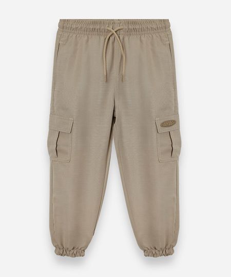 calça jogger infantil bege 12