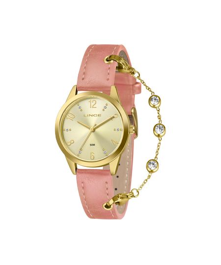 kit relógio feminino lince analógico lrc4876l34 c2rx dourado UNICO