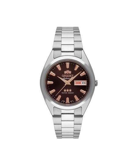 relógio masculino orient automático analógico calendário 469ss084nh n1sx prateado UNICO