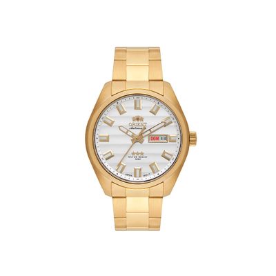 relógio masculino orient automático analógico calendário 469gp076nh s1kx dourado