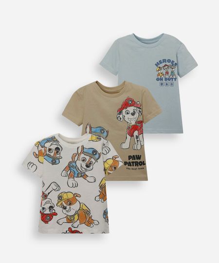 kit de 3 camisetas infantis de algodão manga curta patrulha canina colorido 1