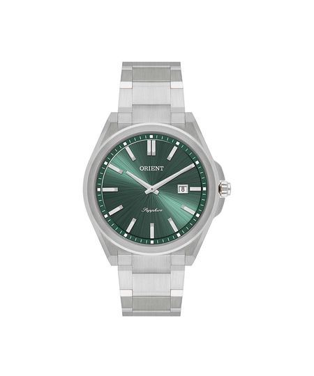 relógio masculino orient analógico calendário mbss1512 e1sx prateado UNICO