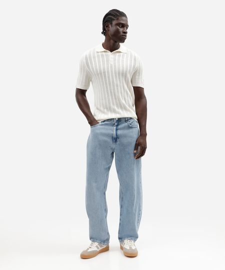 calça baggy masculina jeans azul 40