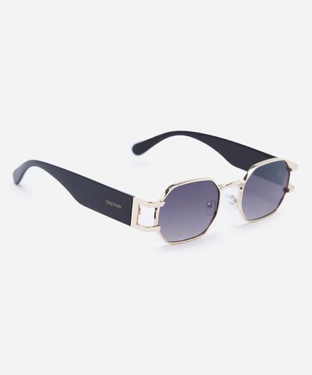 óculos de sol feminino oval de metal triton dourado UNICO